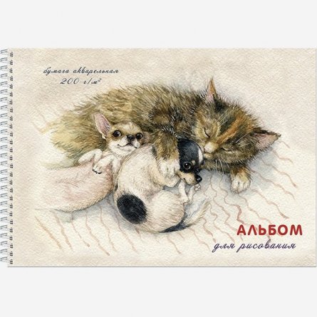Альбом для рисования акварелью А4 20л., гребень, Полином, "Спящие дружочки" фото 1