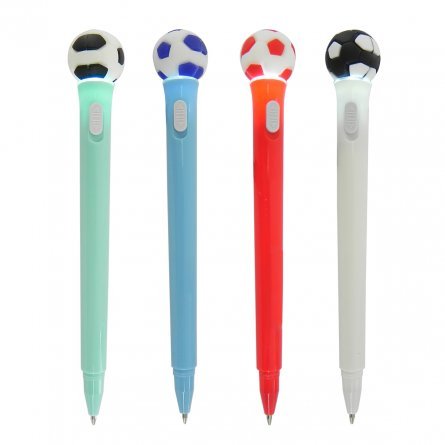 Ручка шариковая Alingar, " Футбол ", 0,7 мм, синяя, с подсветкой, круглый, цветной, пластиковый корпус, картонная упаковка фото 2