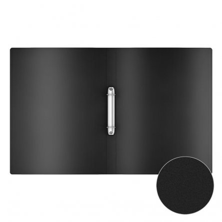Папка на 2-х кольцах Erich Krause, А4, 238х310х24 мм, 400 мкм, пластик, черная, "Matt Classic" фото 2