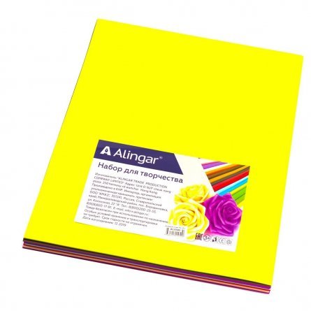 Материал для творчества фоамиран Alingar, А3, 2 мм, 10 цветов, ассорти, упаковка полиэтилен фото 1