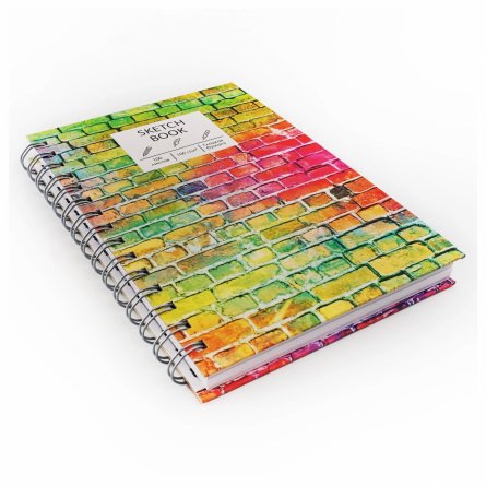 Скетчбук А5 100л.,"SKETCHBOOK. Color bricks", 100г/м2, Канц-Эксмо, евроспираль, ламинированный картон, матовая ламинация, блок офсет белая фото 3