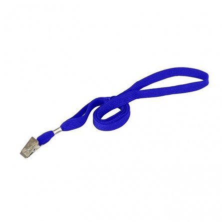 Шнурок для бейджа Alingar, 45 см, металл. клипса, синий фото 1